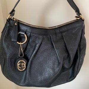 Black Leather Gucci Guccisima Bag